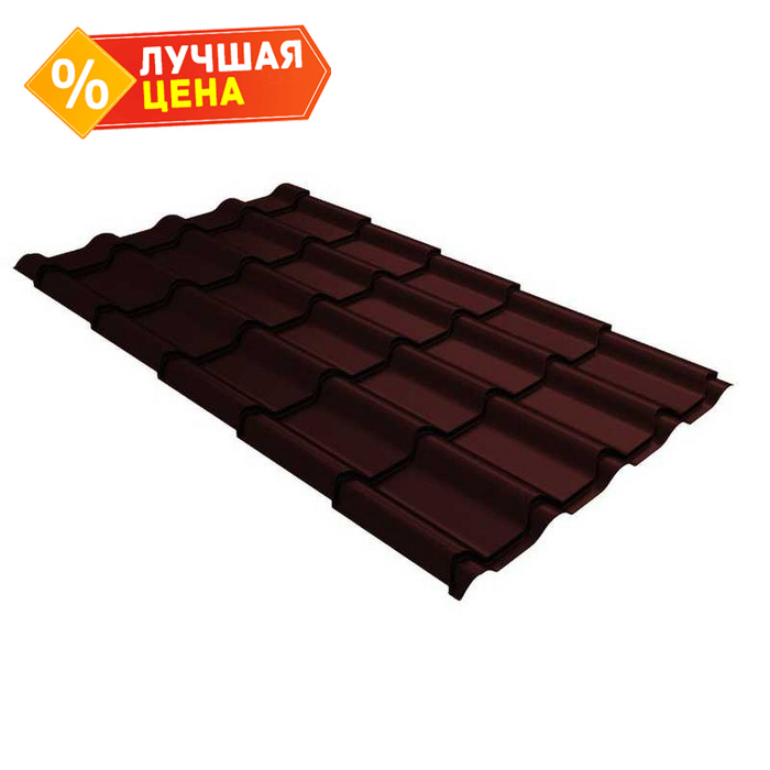 Металлочерепица Grand Line Kamea (Камея) 0,5 PurLite Мatt RAL 8017 Шоколад