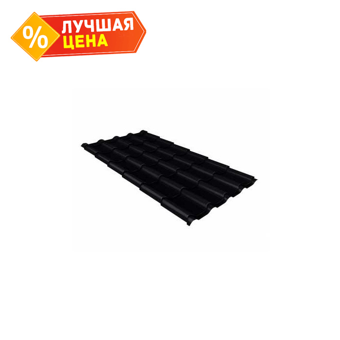 Металлочерепица Grand Line Kamea (Камея) 0,5 Velur RAL 9005 Черный