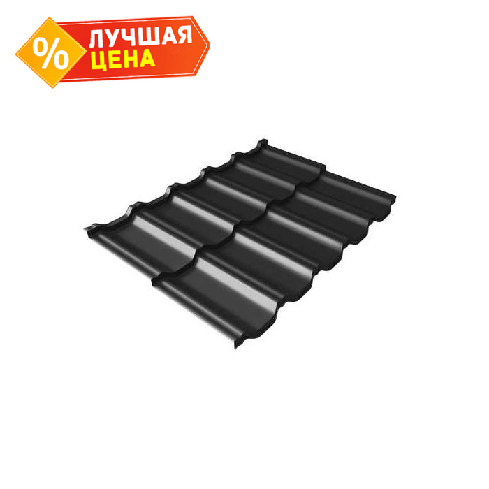 Металлочерепица Grand Line Kvinta Uno (Квинта Уно) 0,5 Satin Мatt RAL 9005 Черный