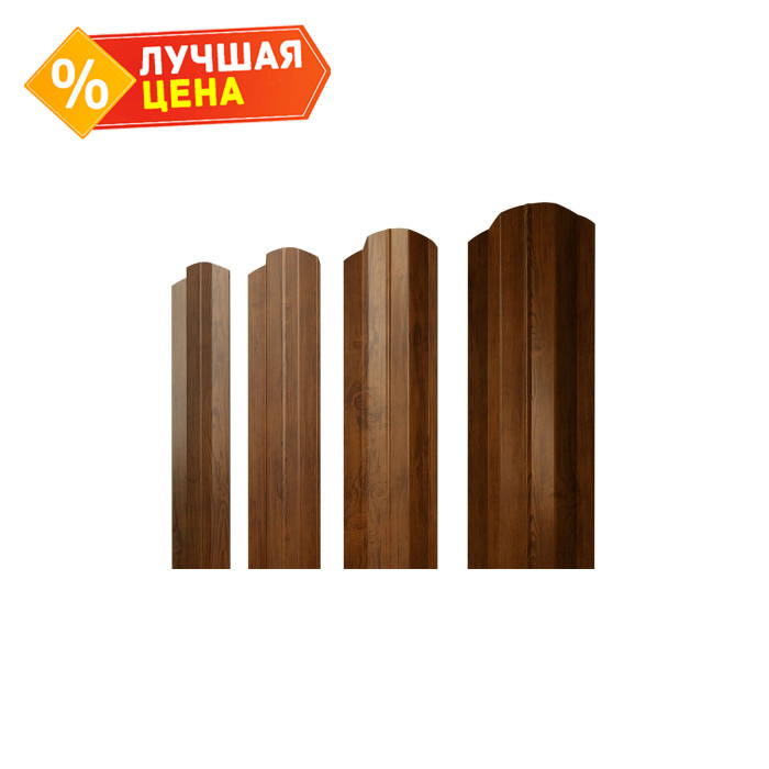 Металлический штакетник М-образный В Grand Line 0,4 Print Premium Golden Wood Golden Wood