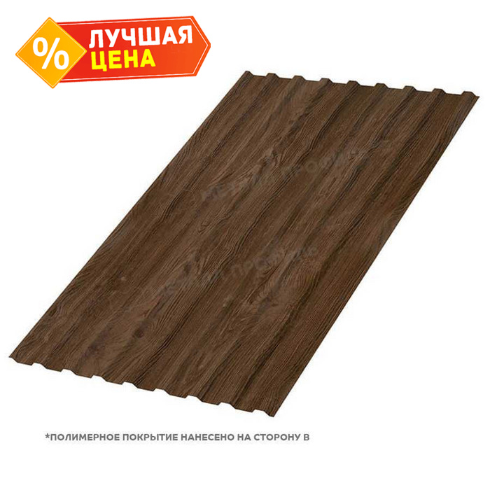 Профлист Металл Профиль МП-20 0,5 ECOSTEEL® матовый Мореный Дуб | B