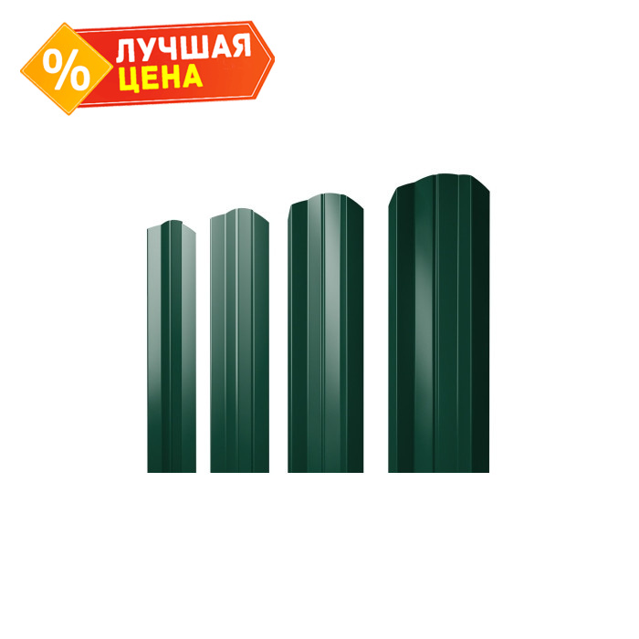 Металлический штакетник М-образный В фигурный Grand Line 0,4 Полиэстер RAL6005 Зеленый Мох