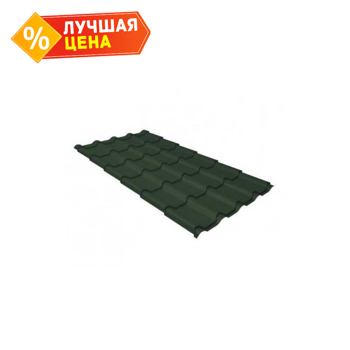 Металлочерепица Grand Line Kamea (Камея) 0,5 GreenCoat Pural Matt BT RR 11 Хромовая зелень