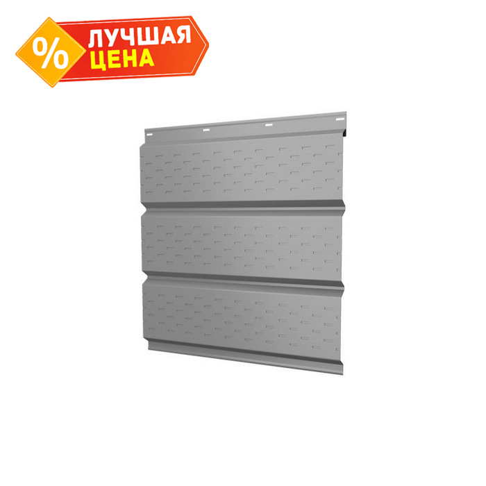 Софит металлический полная перфорация 0,5 Satin с пленкой RAL9006