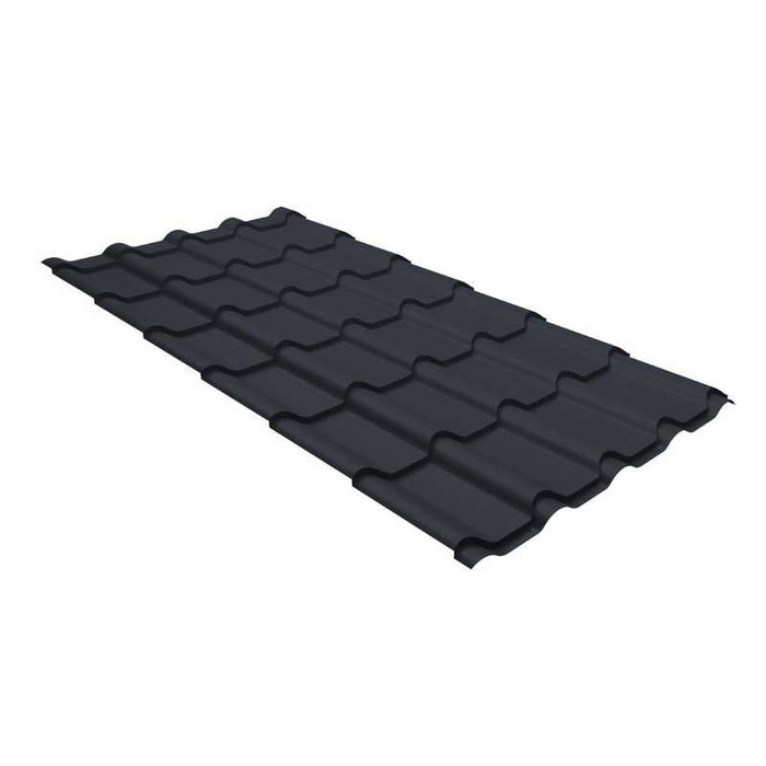 Металлочерепица Grand Line Kamea (Камея) 0,5 GreenCoat Pural Matt BT RR 23 Мокрый асфальт