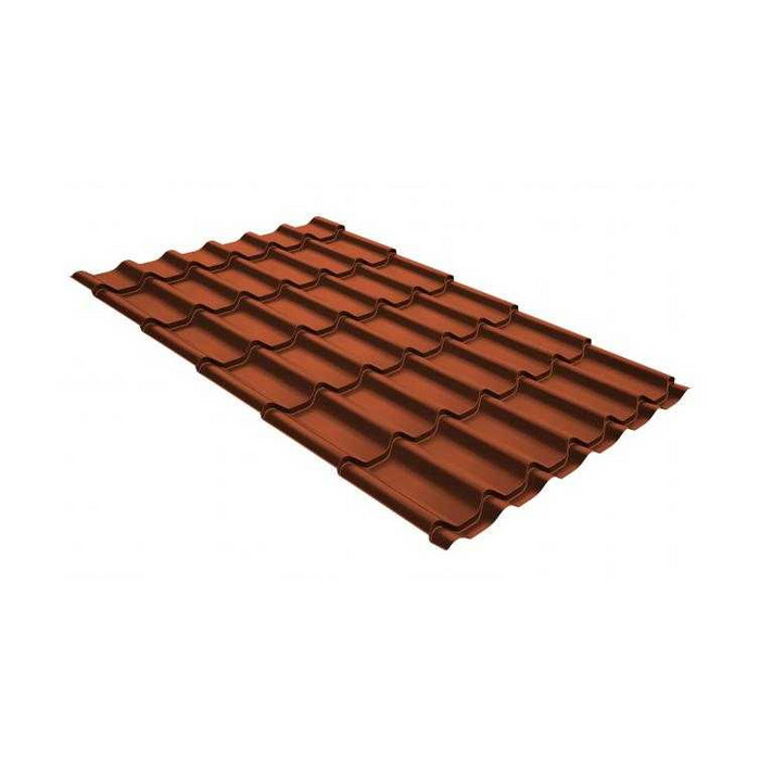 Металлочерепица Grand Line Classic (Классик) 0,5 GreenCoat Pural Matt BT RR 750 Кирпично-красный