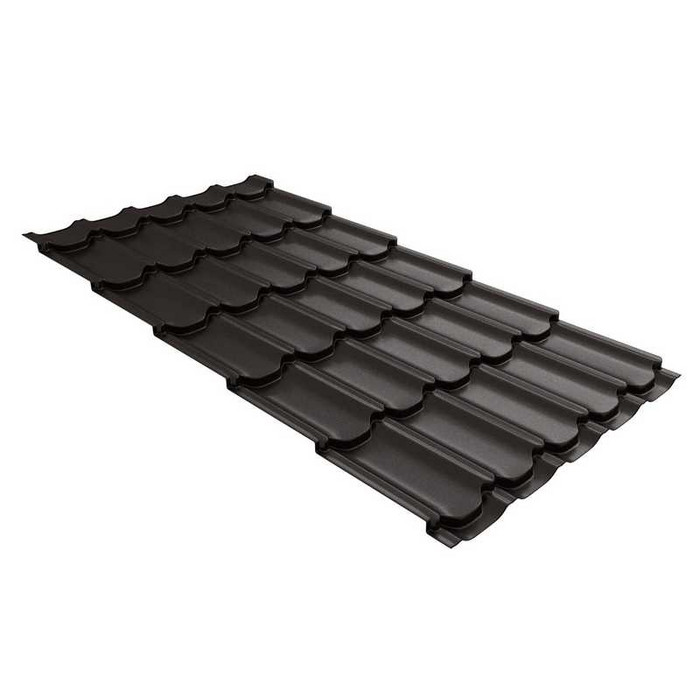 Металлочерепица Grand Line Kvinta plus (Квинта Плюс) 0,5 Drap RR 32 Темно-коричневый