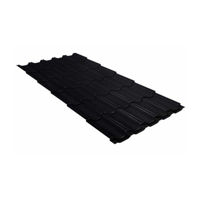 Металлочерепица Grand Line Kvinta plus (Квинта Плюс) 0,5 PurPro Matt RAL 9005 Черный | c 3D резом